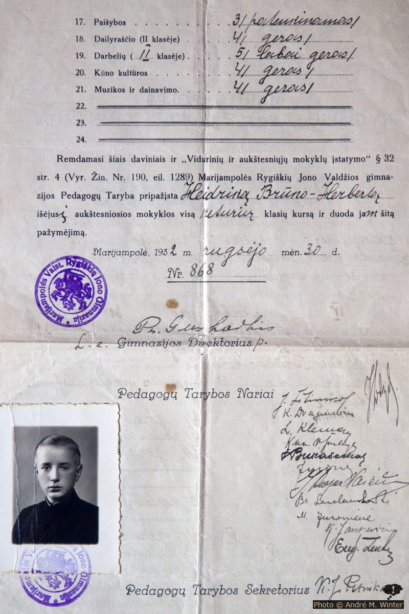 Schulabschlusszeugnis Bruno vom 30 September 1932 Seite 2/2