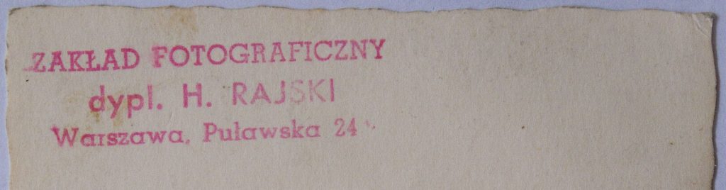 Stempel des Fotolabors Zakład Fotograficzny in Warschau