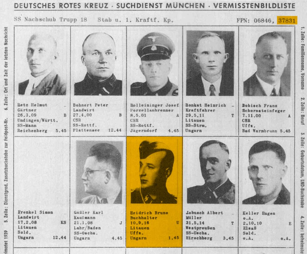 Vermisstenbildliste des DRK-Suchdienstes Band WC Seite 610