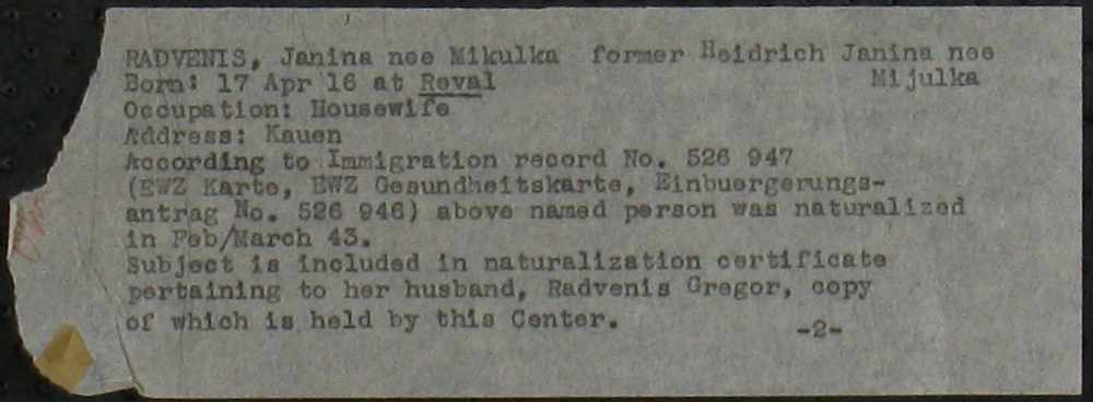 Datenabfrage EZW für Janina