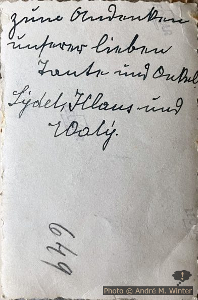 Wladimir, Lydia und Klaus Text auf der Rückseite