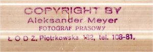 Stempel Fotograf Aleksander Meyer. Quelle Cezary Kanar