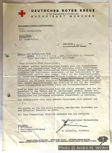 Schreiben Suchdienst München DRK Seite 1