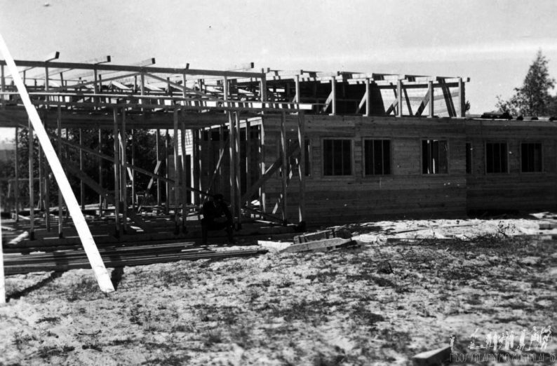 Bau der Segelfliegerschule in Nida