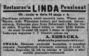 Werbeeinschaltung der Gaststätte Linda