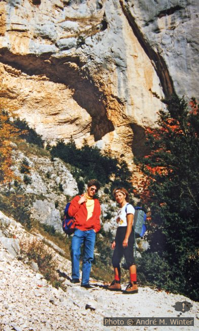 André und Veronika 1989 am Sentier Martel im Verdon-Gebiet. Photo: Joseph Breesch