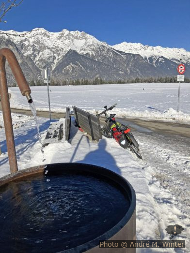 Mit dem Rad im Winter auf den Götzner Feldern