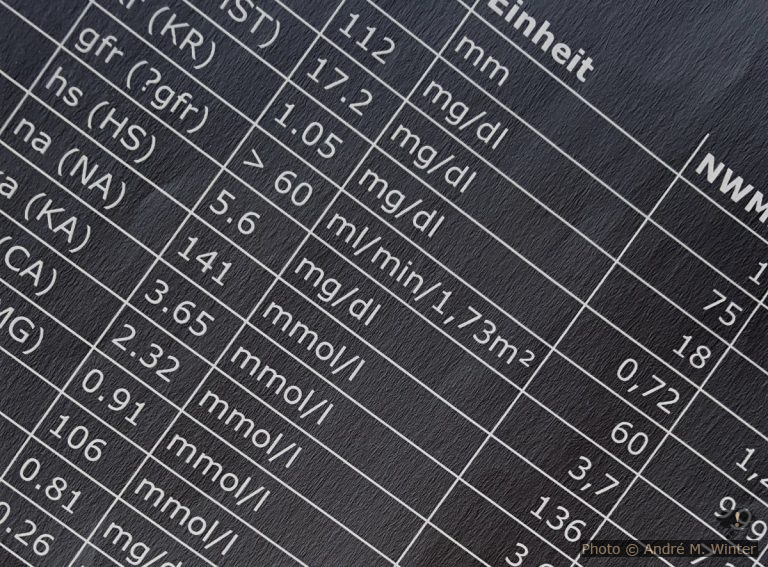 Blutbild mit unterklärten Kurzformen